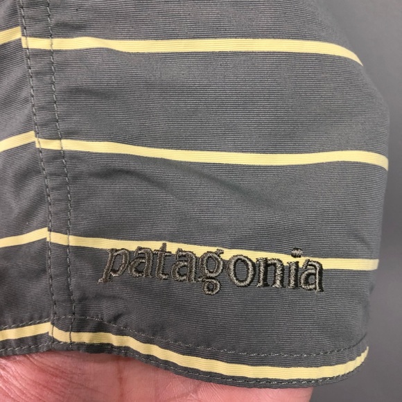 Patagonia SwimSuit Shorts Striped Gray 34 - Picture 2 of 6